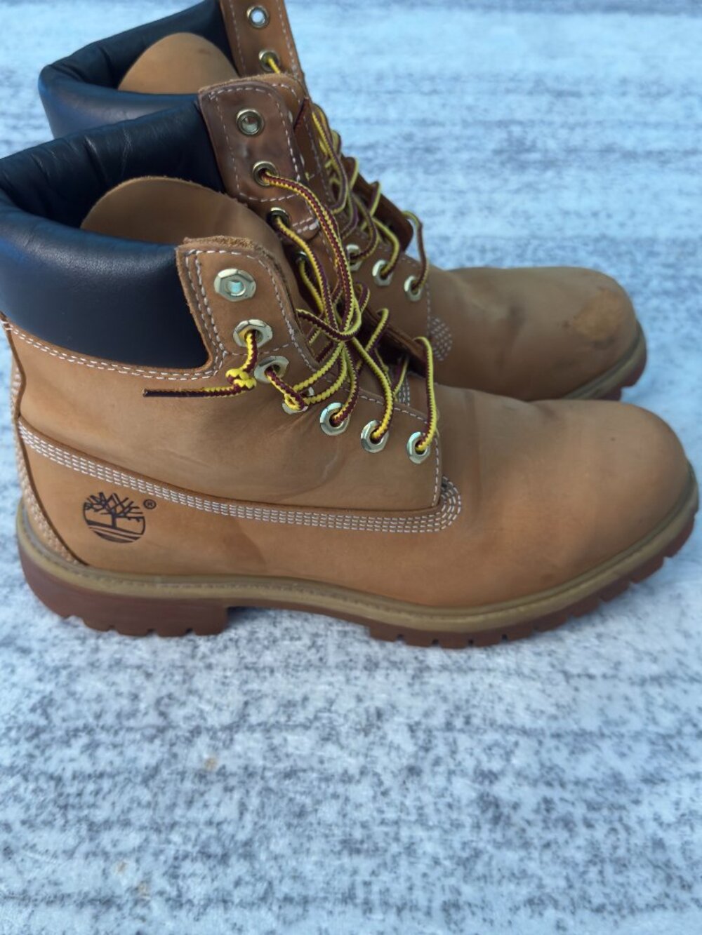 Timberland Wheat Brown Work Boots with Black Collar